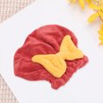 thumbnail image 5 of Unique Bargains 1 Pc Water-absorbent Bow Hair Drying Towel for Bathroom Hotel Coral Fleece Red, 5 of 5