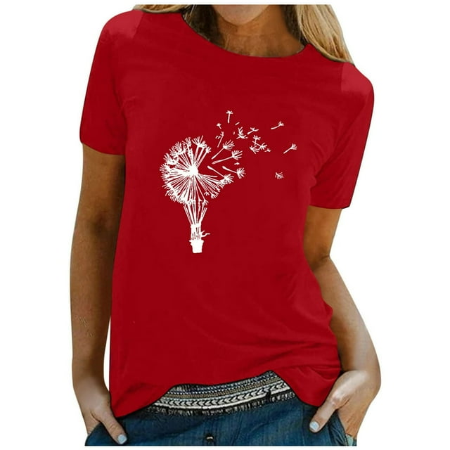 T-Shirt à Manches Courtes Imprimé pour Femme
