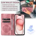 thumbnail image 5 of Funda tipo billetera con tótem en relieve y ranuras para tarjetas para iPhone 16, 15, 14, 13, 12, 11 Pro Max, 13 Pro, X, XR, 7, 8 Plus, funda de cuero con tapa magnética, 5 of 5