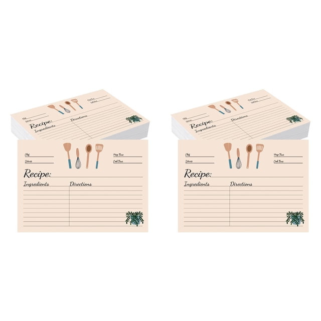 Recipe Card Stock 4x6 Inches 50 Sheets Blank Recipe Cards Blank Index CardsforRecipe Organization Cooking Kitchen Notes And Meal Tracking, 100 Pack Recipe Cards, Blank Cooking Index Cards