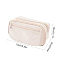 thumbnail image 3 of HOMEIORA Large Pencil Case Pouch, Pencil Box Holder Organizer with 4 Compartments, Pen Bag Wide Opening, with A Transparent Compartments - Beige, 1 Pack, 3 of 6