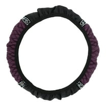 Unique Bargains Steering Wheel Cover 14.6"-15" Car Faux Crystal Steering Wheel Cover Faux Leather Purple 1 Pc