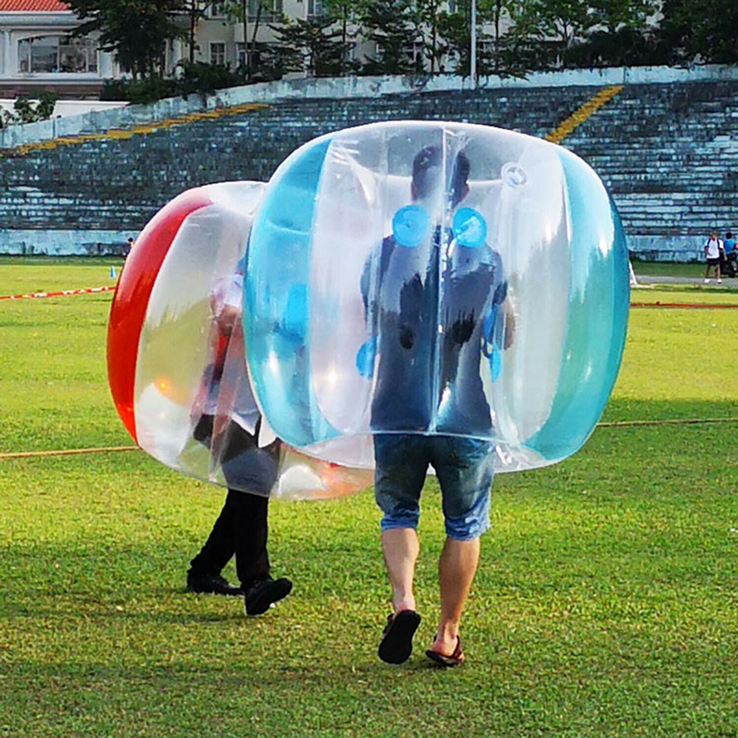 1PC Kids Inflatable Bubble Soccer Bal, Sumo Bumper, Hamster Ball, Game Sphere for Outdoor Team Gaming Play for 6 Ages+, Blue