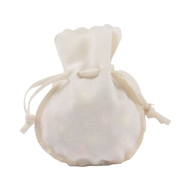 Bag Pouch Drawstring Gift Storage Packaging Small Organizer Ring Earrings Jewelry Case Pendants Storing Wdding Cream-colored