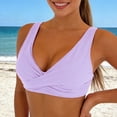 thumbnail image 4 of DHFJKG Women's Twist Front Bikini Top V Neck Push Up Padded Wide Straps Summer Swimsuit Top, 4 of 6