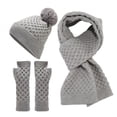 thumbnail image 2 of ZSQDM Scarf Gloves Hat Set for Teen Girls Women or Men Autumn Winter Warm Hat Scarf Gloves Three Pieces beanies Hard Hat Scarf Hat or Gloves Tire Caps 4 Pack, 2 of 5