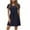 #0024-Navy, variant on Ailaofu Women's Solid Color V Neck Short Sleeve Vintage Tie Side Split Casual Midi Dress for Women