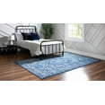 thumbnail image 3 of Rugs Boston Collection Area Rug, 5' x 8', Low-Pile Blue Floral Design, 3 of 9