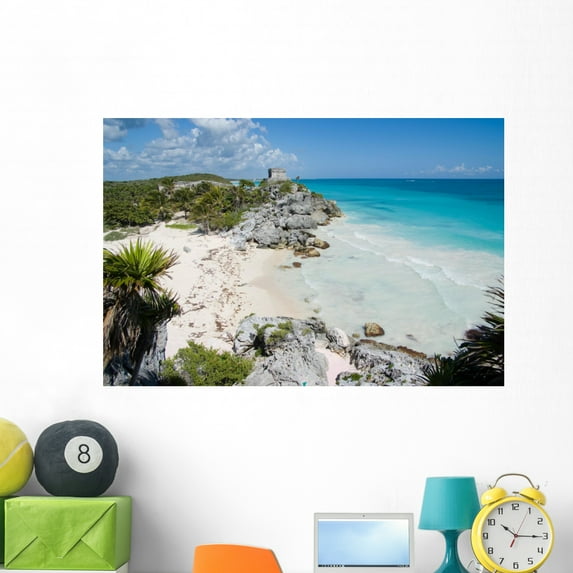 Little Cove Mayan Ruins Wall Mural by Wallmonkeys Peel and Stick Graphic (48 in W x 32 in H) WM323791