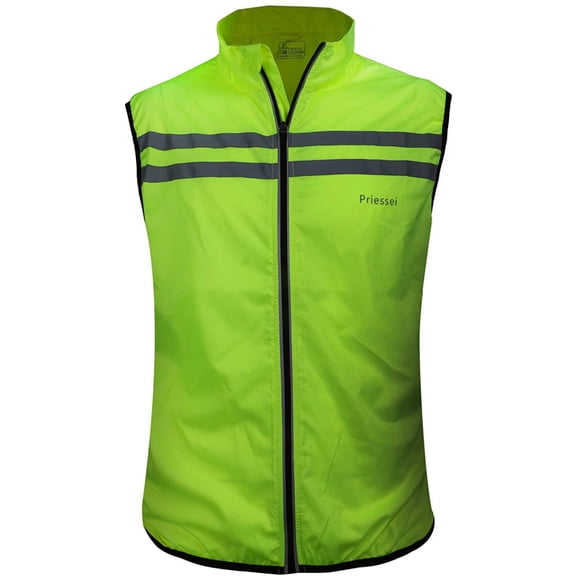 Lavenicole Men's Cycling Reflective Safety Vest - Sleeveless, Lightweight & Windproof for Running & Riding Yellow L
