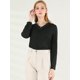 thumbnail image 2 of Allegra K Blusa De Gasa Elegante Casual Manga Larga Cuello V De Encaje Top Para Mujer Negro M Unique Bargains Blusa, 2 of 6