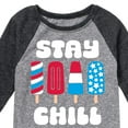 thumbnail image 3 of Instant Message - Americana - Stay Chill Patriotic Popsicles - Toddler & Youth Raglan Graphic T-Shirt, 3 of 5