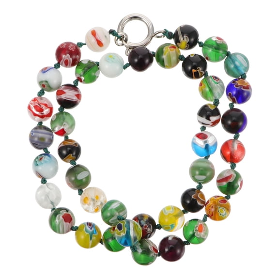 Milisten Elegant Round Beads Necklace Jewelry Assorted Color Glass Comfortable to Wear