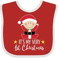 thumbnail image 3 of Inktastic Babys 1st Christmas Santa Claus Boys or Girls Baby Bib, 3 of 4