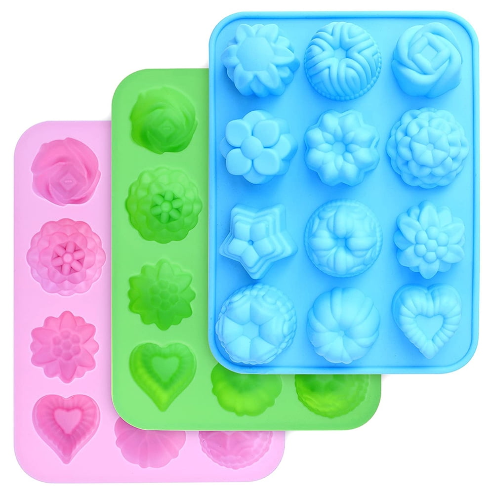 4 Heart Silicone Chocolate Jelly Candy Mold Cupcake Silicone Bakeware Mould Pan 
