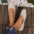 thumbnail image 4 of FRSASU Classic Solid Square Toe Ballet Flats for Women Casual Flats Lightweight Slip On Comfortable Walking Dress Shoes Beige, 4 of 9