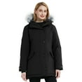thumbnail image 2 of Wantdo Women's Winter Coat Windproof Winter Jacket Warm Long Coat with Hood Black L, 2 of 8