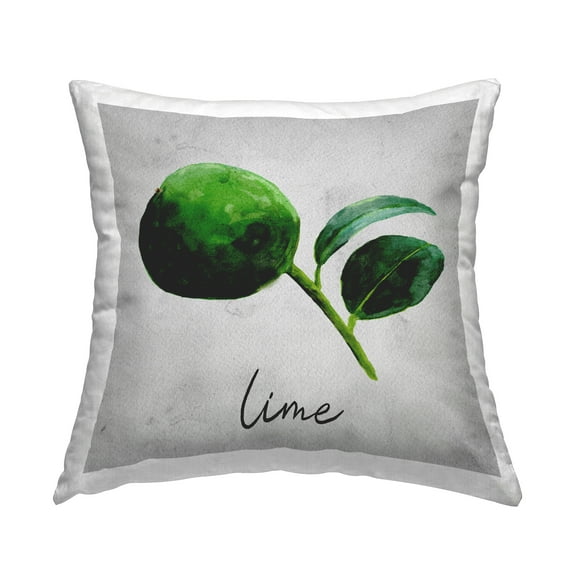 Stupell Industries Kitchen Lime with Leaf Decorative Printed Throw Pillow Design by Regina Moore .