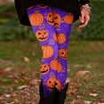 thumbnail image 2 of Halloween Women's Workout Leggings with Pockets High Waisted Tummy Control Stretch Activewear Running Yoga Pants(Purple,XXL), 2 of 5