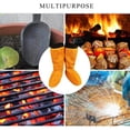 thumbnail image 2 of Cubrezapatos de piel de vaca resistentes al fuego, polainas para soldar, cubrezapatos de seguridad para trabajar la madera, resistentes al calor y a la abrasión, soldador trabajando desde, 2 of 5