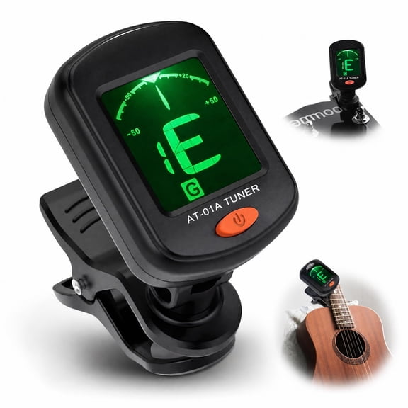 YUCHANG LCD Clip On Chromatic Acoustic Electric Guitar Bass Ukulele Banjo Violin Tuner