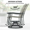 thumbnail image 4 of Wicker Rattan Swivel Patio Glider Chair Set of 2, Outdoor Glider Chair with Steel Frame, High Back, Armrests, Yellow, 4 of 7