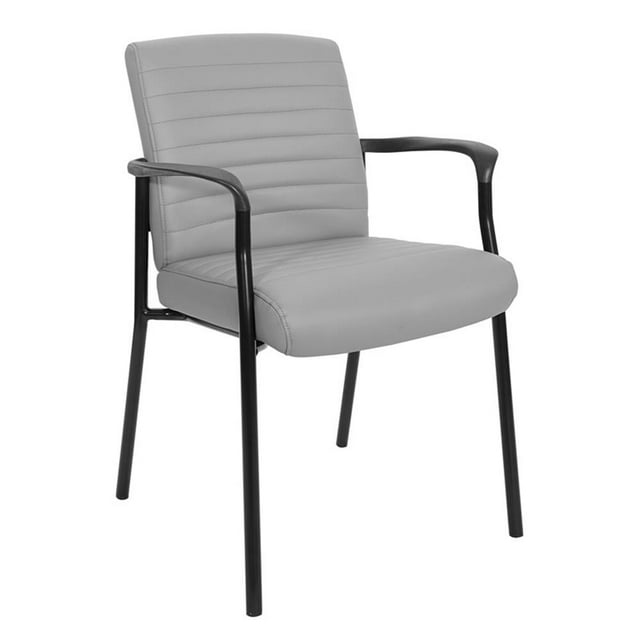 Fauteuil d'Appoint en Similicuir Gris Charbon avec Cadre Noir