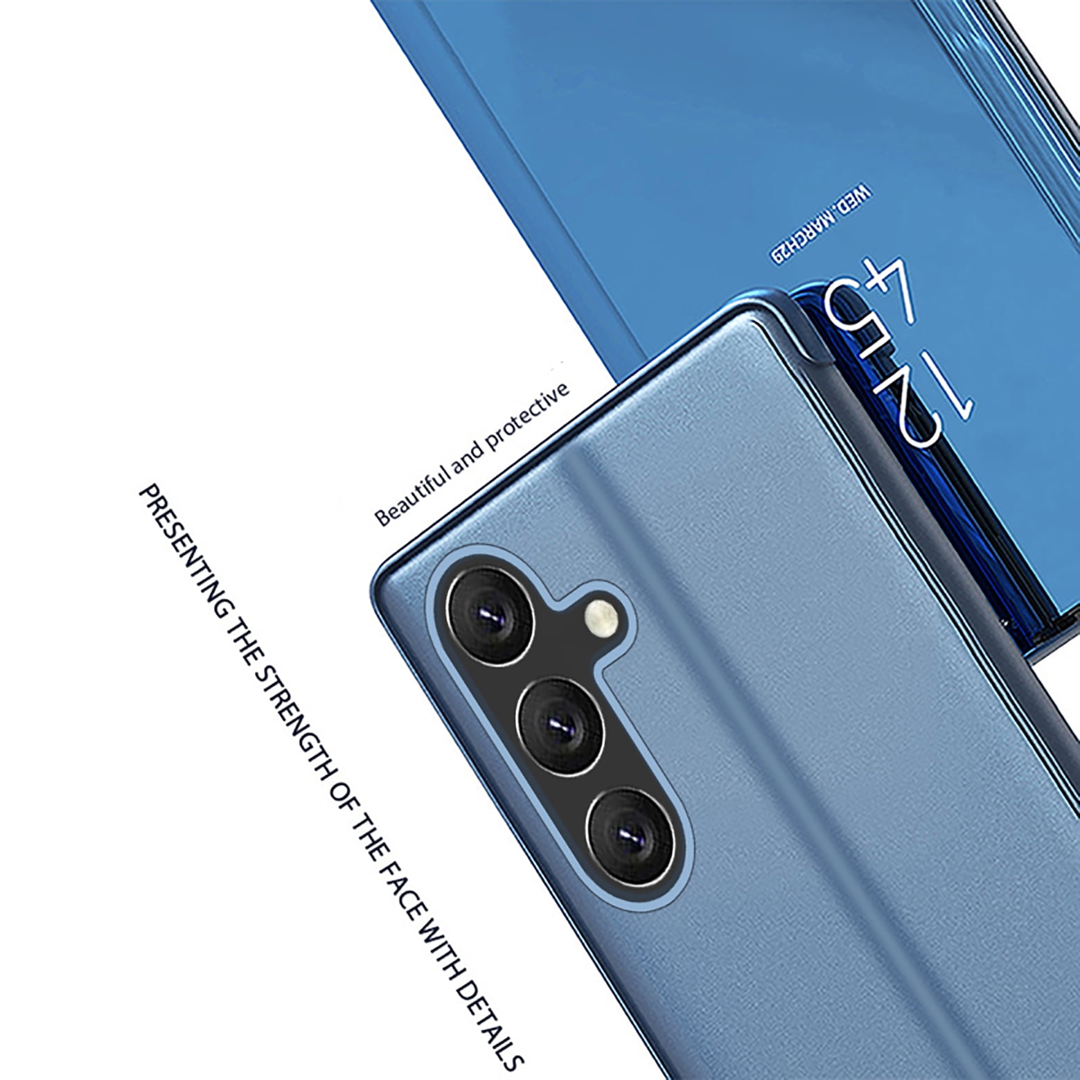 For Samsung Galaxy A14 5G Weave Plaid PU Phone Case(Blue), snatcher