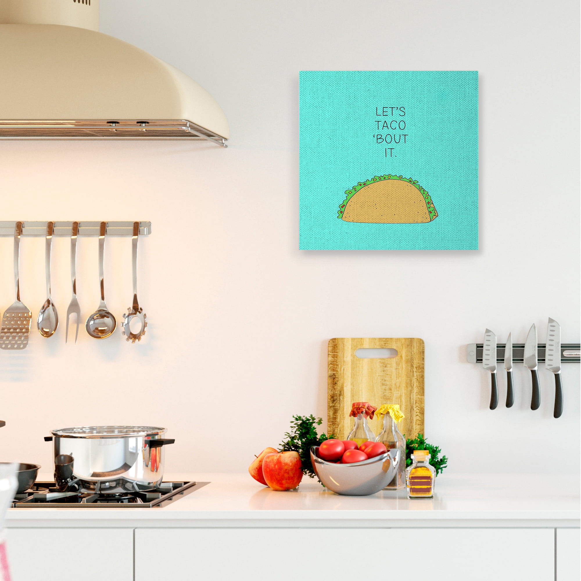 Stupell Industries Let's Taco 'Bout It Dinner Food Pun Canvas Wall Art by Natalie Sizemore