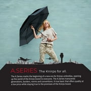 Knirps A.405 XXL Duomatic Vented 2 Person Oversized Rain Umbrella for Adults in Black – 49.6 Windproof Auto Open Close Canopy, Heavy-Duty Fiberglass Steel Frame, Travel Case Included