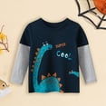 thumbnail image 2 of TOWED22 Toddler Boys Long Sleeve T-Shirts Cotton Dinosaur Shirts Crewneck Graphic Tees,Dark Blue,4-5 Y, 2 of 7