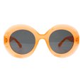 thumbnail image 2 of Womens Oversized Round Sunglasses Vintage Style Shades UV 400 Orange, Black, 2 of 4