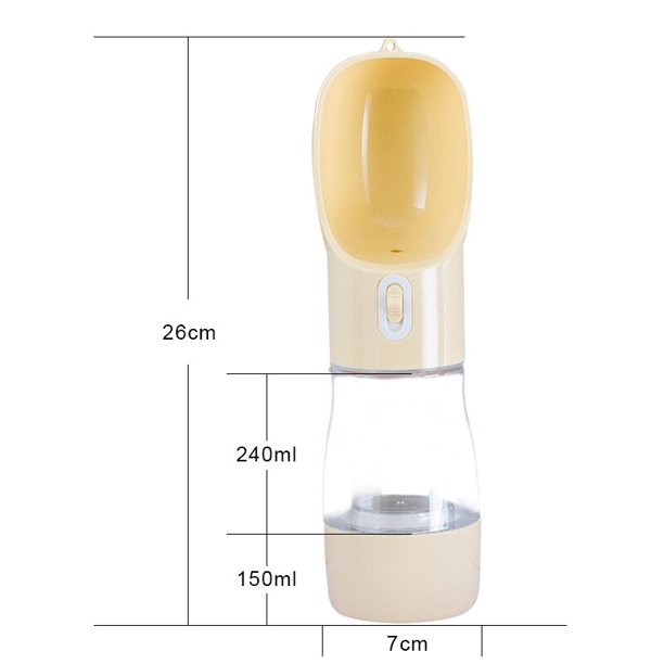 HOOPET Pet Dog Water Bottle Feeder Bowl Botella de agua portátil para mascotas Viajes al aire libre Beber Dog Bowls Tazón de agua para perros Tan Jianjun unisex