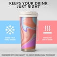 thumbnail image 2 of 18oz Travel Coffee Mug, 316 Stainless Steel Vacuum Insulated Tumbler with 2-in-1 Straw Lid & Strap, Liquid & Marble Print, 2 of 6