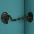 thumbnail image 5 of Cerradura de gancho para puerta con gancho de cabina, negro, 2 piezas, 110 mm, pestillo de puerta resistente de acero inoxidable, pestillo de gancho y ojo para garaje, puerta, ventana (4 pulgadas), 5 of 5