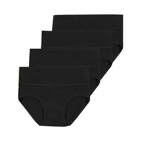 

RPVATI Womens Microfiber Brief Underwear Sexy Multipack Briefs High Waisted Cotton Panties 4 Pack Black XL