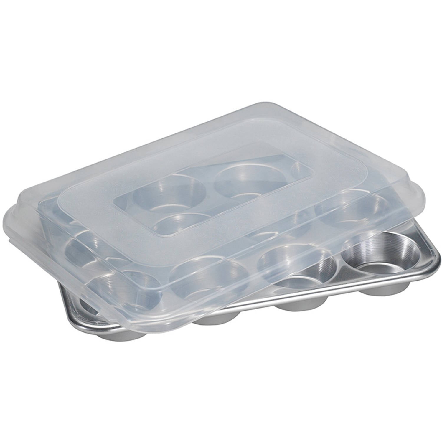 Nordic Ware Naturals® 12 Cavity Muffin Pan with Lid, Aluminum, BPAfree