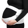 thumbnail image 1 of M White Maternity Support Belt Pregnancy Waist Abdomen Belly Back Brace Band, 1 of 9