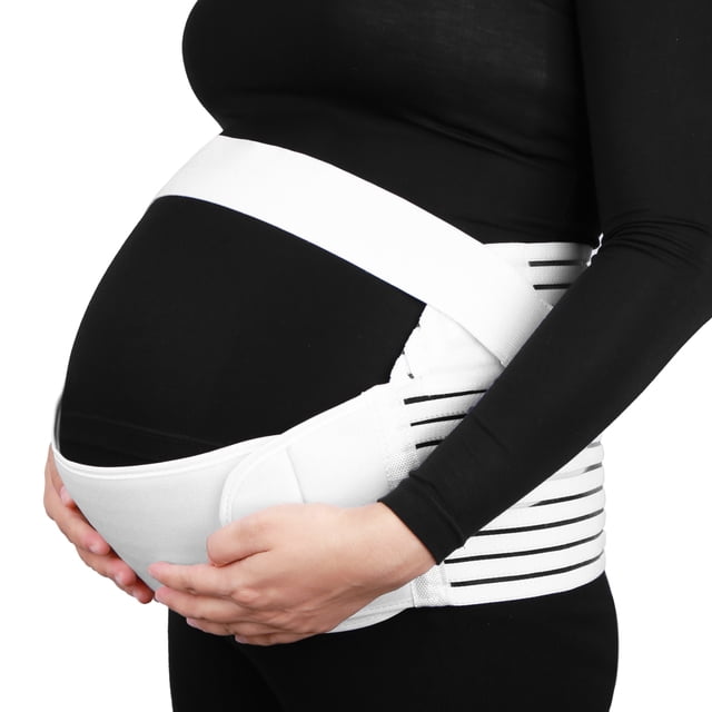 M White Maternity Support Belt Pregnancy Waist Abdomen Belly Back Brace Band