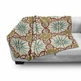 thumbnail image 3 of Moroccan Soft Flannel Fleece Throw Blanket, Eastern Geometry Art with Classical Damask Ornate Elements Image, Cozy Plush for Indoor and Outdoor Use, 60" x 80", Mustard Beige, by Ambesonne, 3 of 6