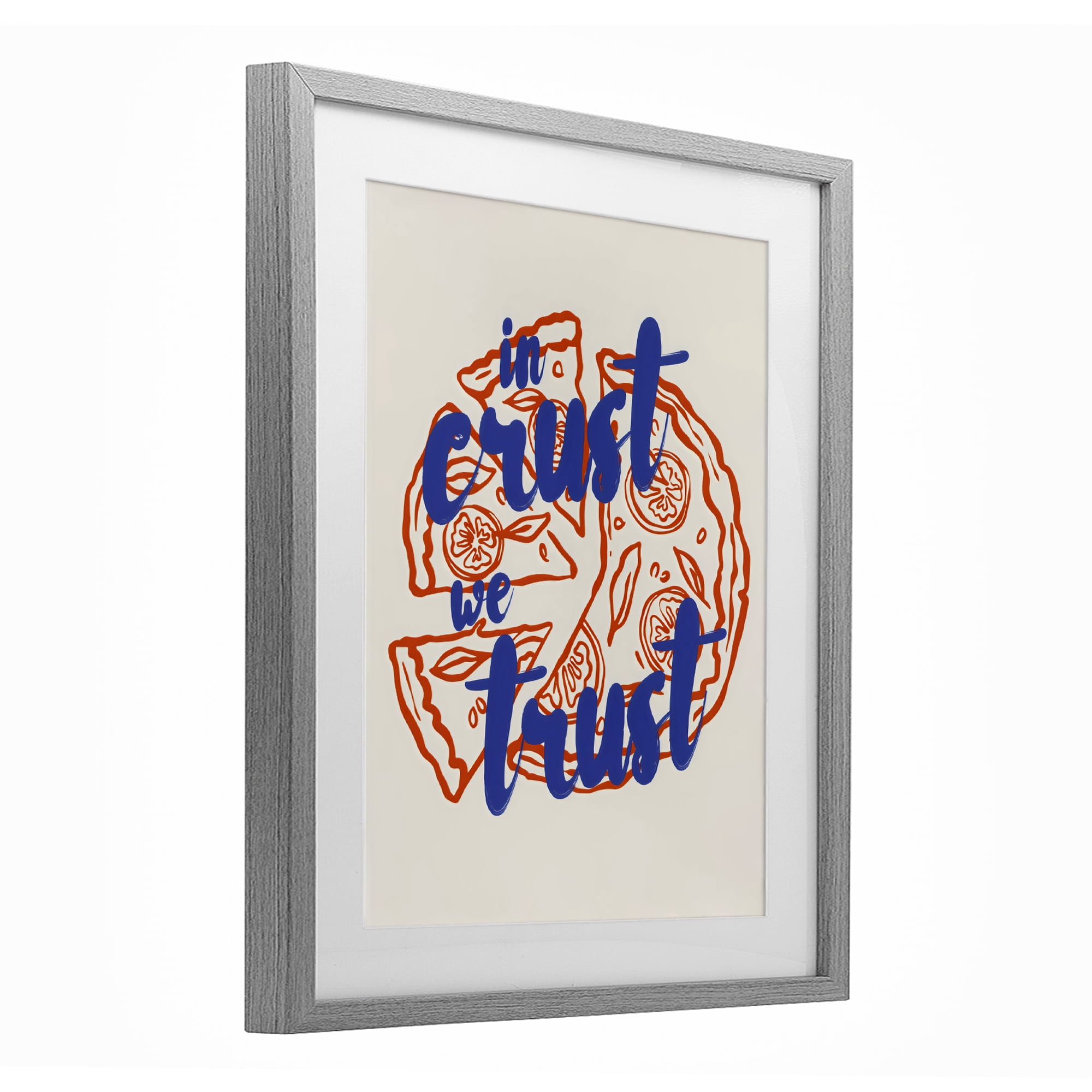 Stupell Industries In Crust We Trust Pizza Gray Framed Print Under Glass, design by The Prints Vibe