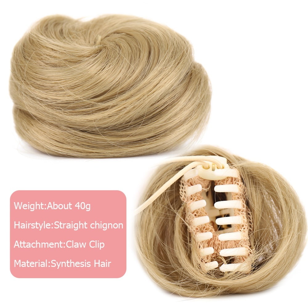 Messy Straight Hair Bun Donut Chignon Synthetic Claw Clip Hair Bun Chignon Hair Extensions for Women
