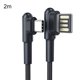 thumbnail image 1 of Essager codo cable de carga tipo c cable trenzado de transmisión de datos de teléfono móvil con indicador LED, negro, 2 m Advancent EL5314-02, 1 of 2