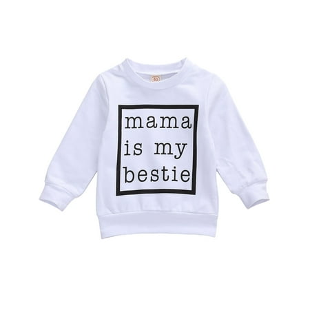 

Bowanadacles Baby Boys Girls Sweatshirts Tops Long Sleeve Letter Print Pullover