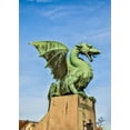 thumbnail image 2 of Looney, Hollice 24x32 Black Ornate Wood Framed with Double Matting Museum Art Print Titled - Slovenia-Ljubljana Dragon at the end of the Dragon Bridge, 2 of 4