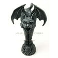 thumbnail image 2 of Bizarre Gothic Eureka Bat Winged Cat Gargoyle Figurine Sculpture Stoic Guardian Castle Top Stone Creature, 2 of 4