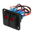 Rocker Switch Panel 2 Gang On Off Pre Wired Red LED 12V 24V 20A 10A