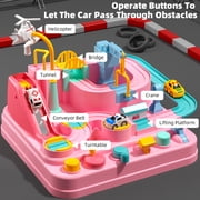 ConeWhale Race Tracks Puzzle Rail Car Vehicle Playset,3 Small Cars, City Magnet Toys, for Toddlers 3-7 Years Old