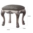 thumbnail image 4 of Taburete de madera Benzara, asiento de piel sintética gris, 54 x 43 x 51 cm, 4 of 5