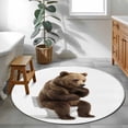 thumbnail image 3 of Round Rugs 4Ft, Funny Bears Round Area Rug Washable Indoor Throw Carpet, Cute Art Fun Lovely Animals on Toilets Soft Non Slip Circle Rug for Kitchen Nursery Room Home Decor Aesthetic, 3 of 8